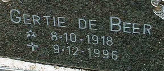 BEER Gertie, de 1918-1996