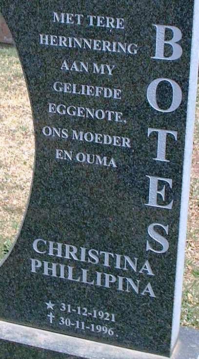 BOTES Christina Phillipina 1921-1996