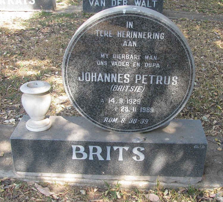 BRITS Johannes Petrus 1929-1989