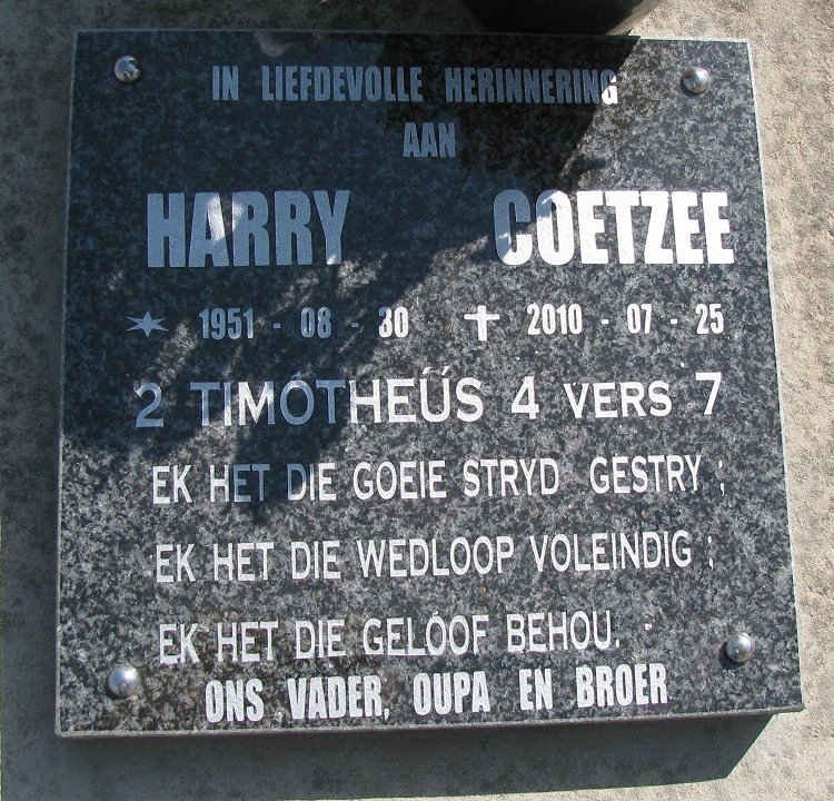 COETZEE Harry 1951-2010