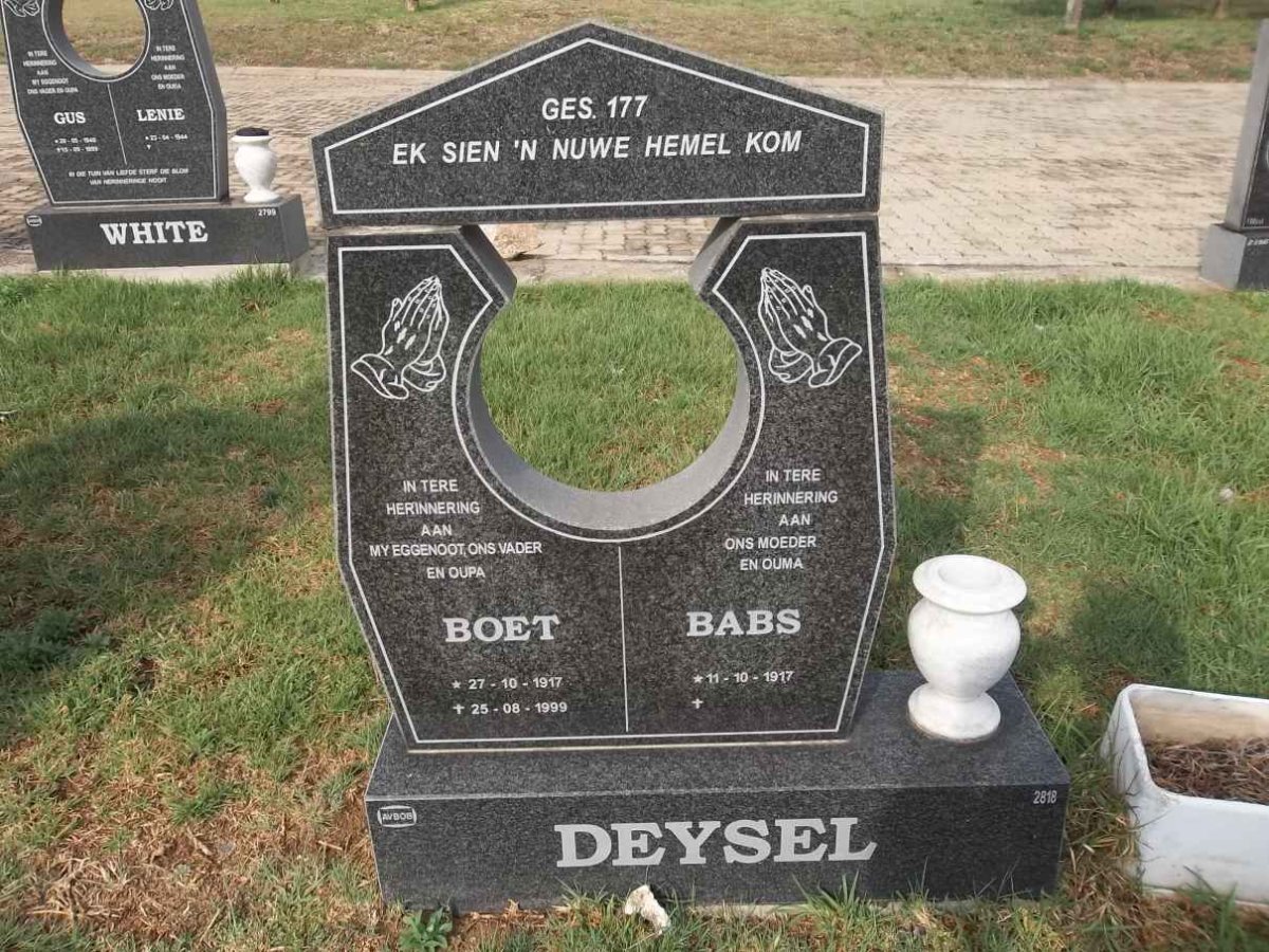DEYSEL Boet 1917-1999 &amp; Babs 1917-