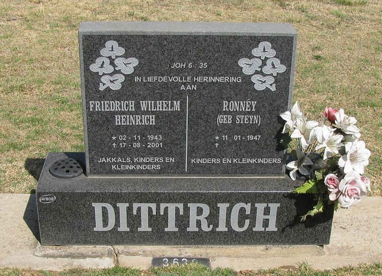 DITTRICH Friedrich Wilhelm Heinrich 1943-2001 &amp; Ronnéy STEYN 1947-