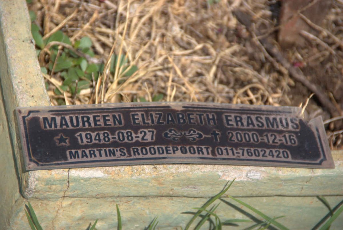 ERASMUS Maureen Elizabeth 1948-2000