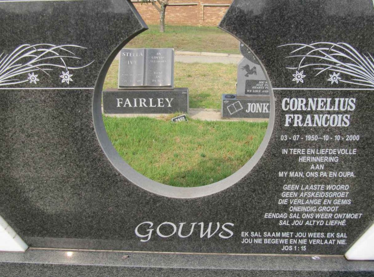 GOUWS Cornelius Francois 1950-2000