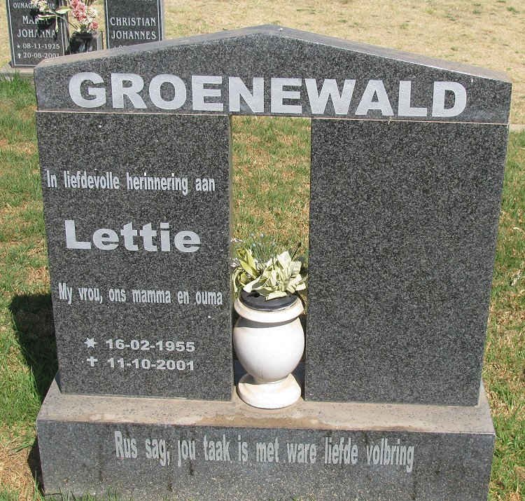 GROENEWALD Lettie 1955-2001