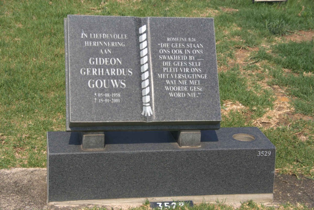 GOUWS Gideon Gerhardus 1958-2001