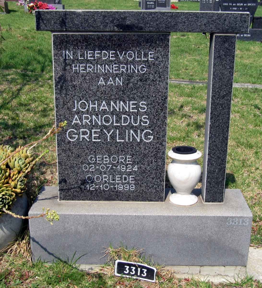 GREYLING Johannes Arnoldus 1924-1999