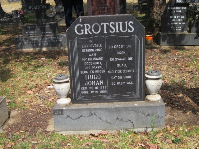 GROTSIUS Hugo Johan 1955-1990
