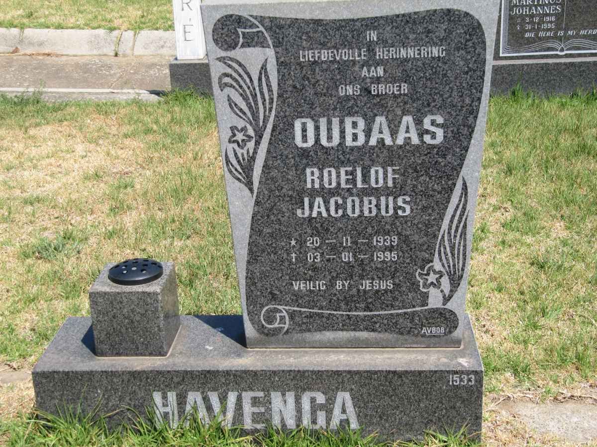 HAVENGA Roelof Jacobus 1939-1995