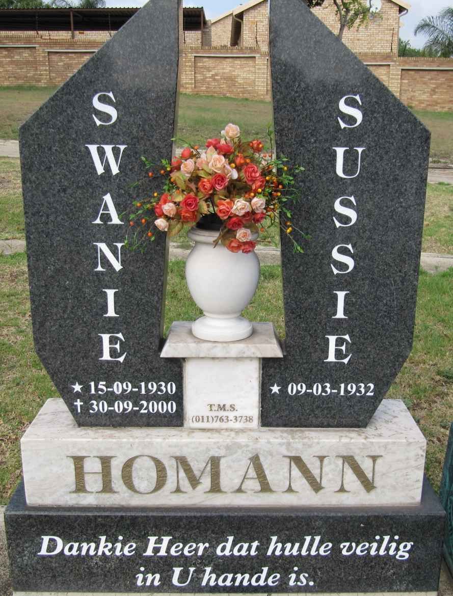 HOMANN Swanie 1930-2000 &amp; Sussie 1932-