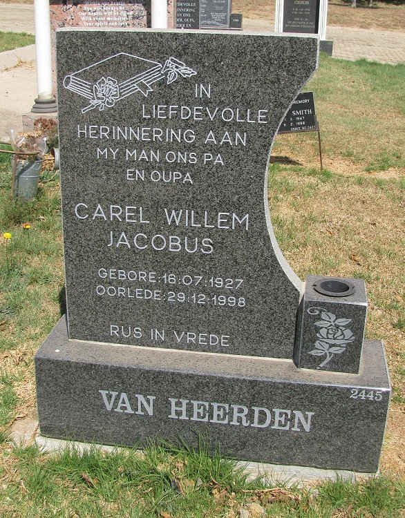 HEERDEN Carel Willem Jacobus, van 1927-1998
