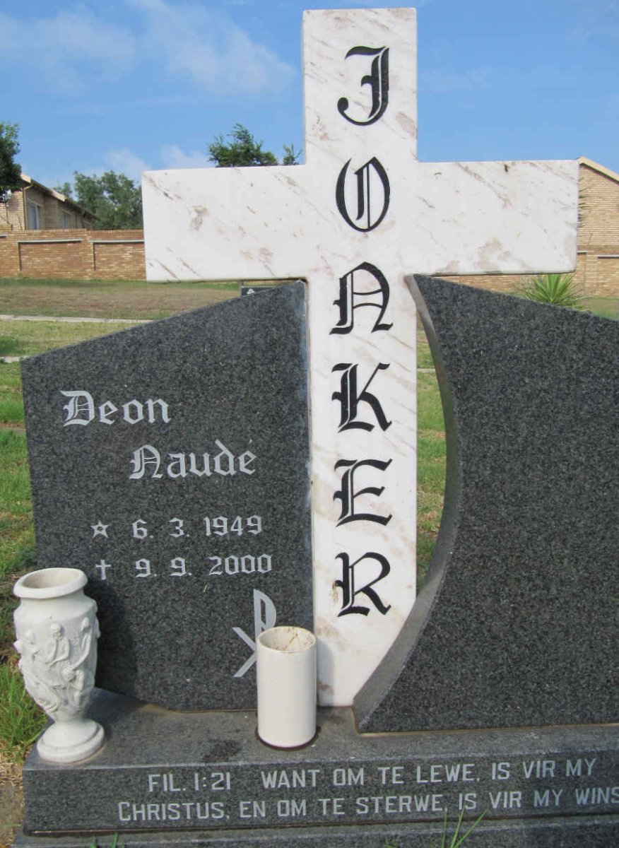 JONKER Deon Naude 1949-2000