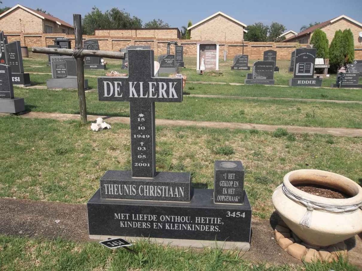 KLERK Theunis Christiaan, de 1949-2001