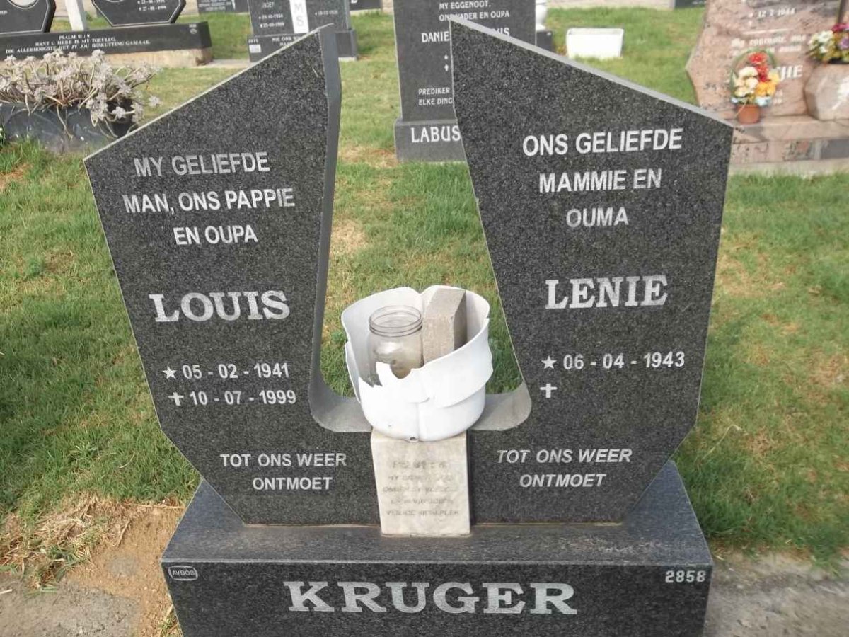 KRUGER Louis 1941-1999 &amp; Lenie 1943-