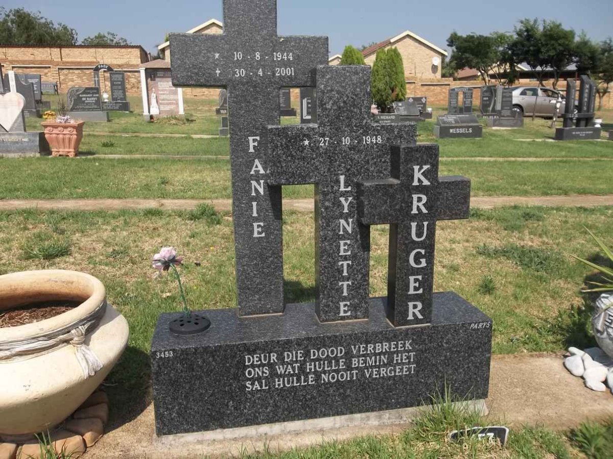 KRUGER Fanie 1944-2001 &amp; Lynette 1948-