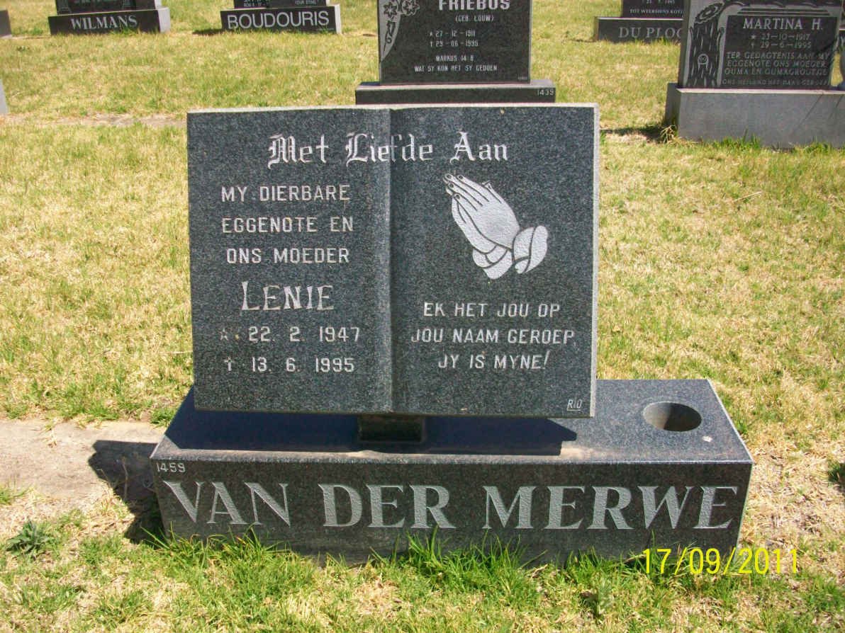 MERWE Lenie, van der 1947-1995