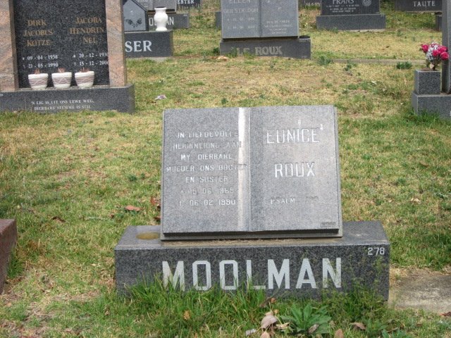 MOOLMAN Eunice Roux 1969-1990