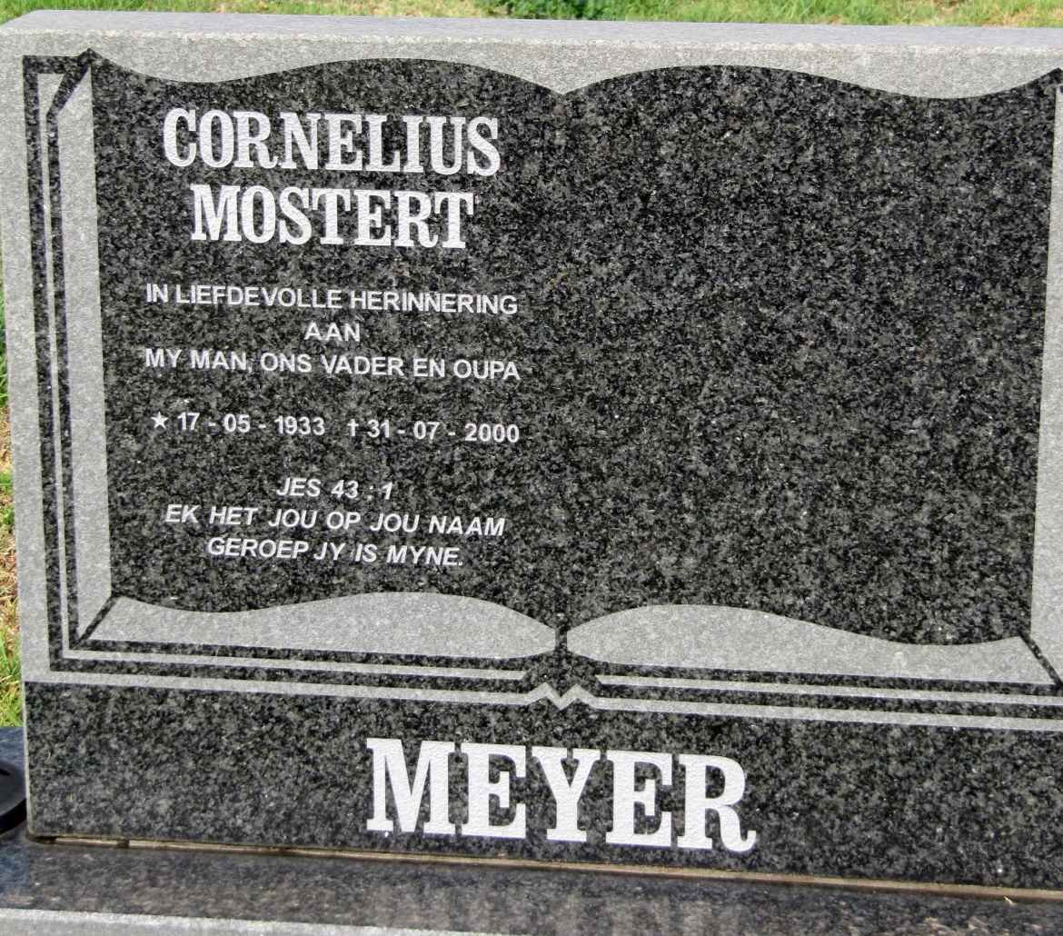 MEYER Cornelius Mostert 1933-2000