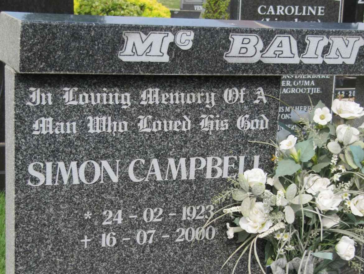 Mc BAIN Simon Campbell 1923-2000