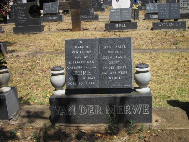 MERWE Gerrie, van der 1943-1991