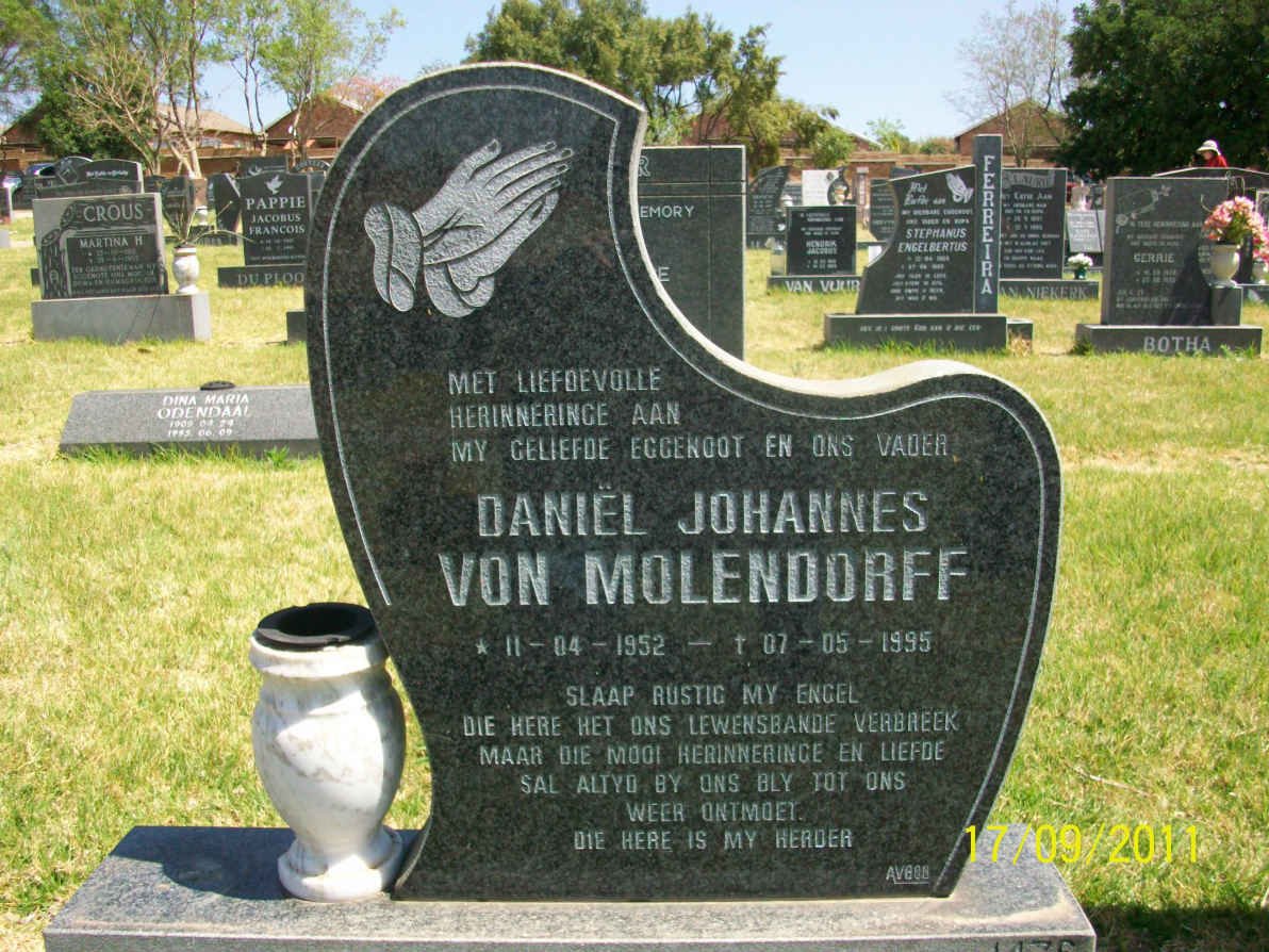 MOLENDORFF Daniël Johannes, von 1952-1995
