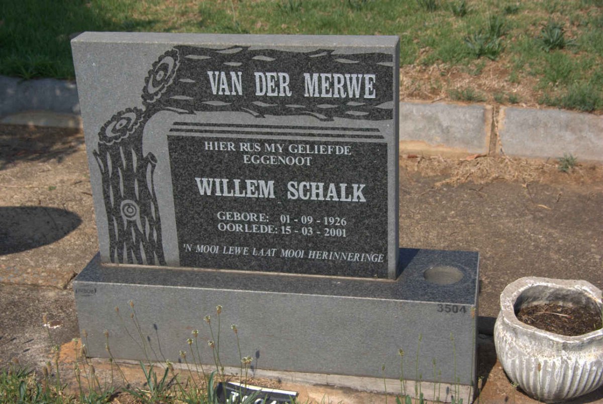 MERWE Willem Schalk, van der 1926-2001
