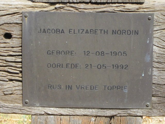 NORDIN Jacoba Elizabeth 1905-1992