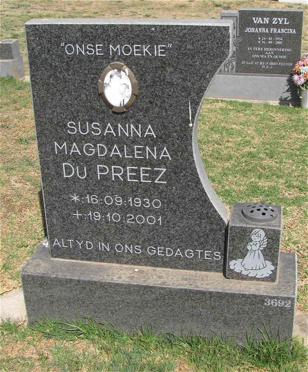 PREEZ Susanna Magdalena, du 1930-2001