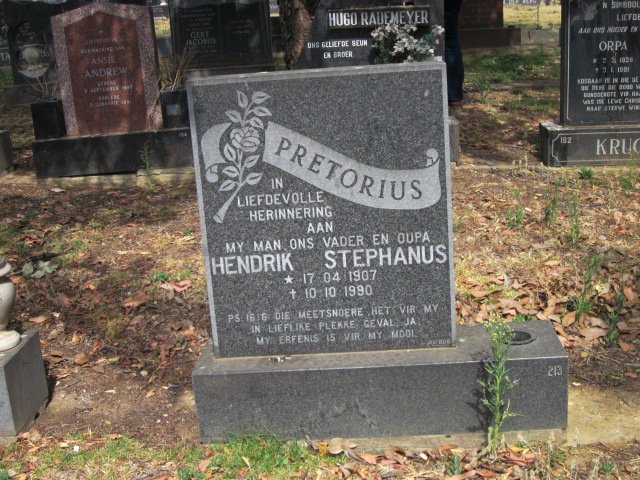 PRETORIUS Hendrik Stephanus 1907-1990