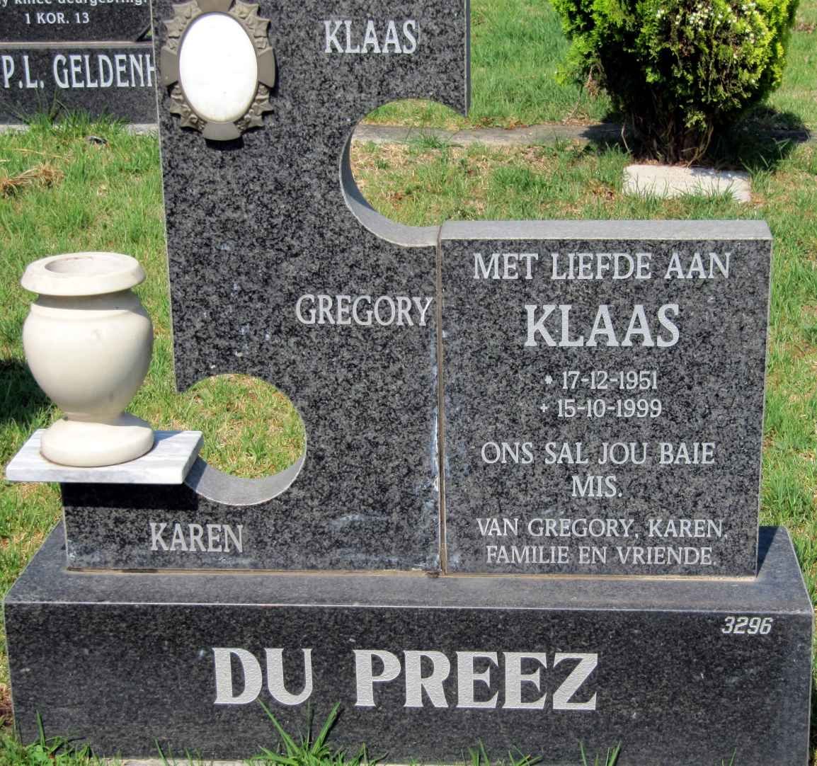 PREEZ Klaas, du 1951-1999
