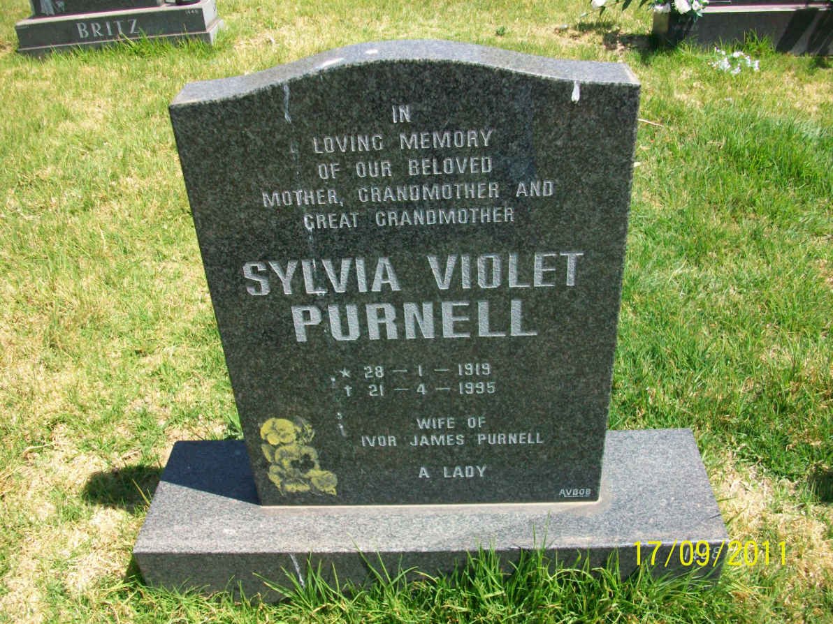 PURNELL Sylvia Violet 1919-1995