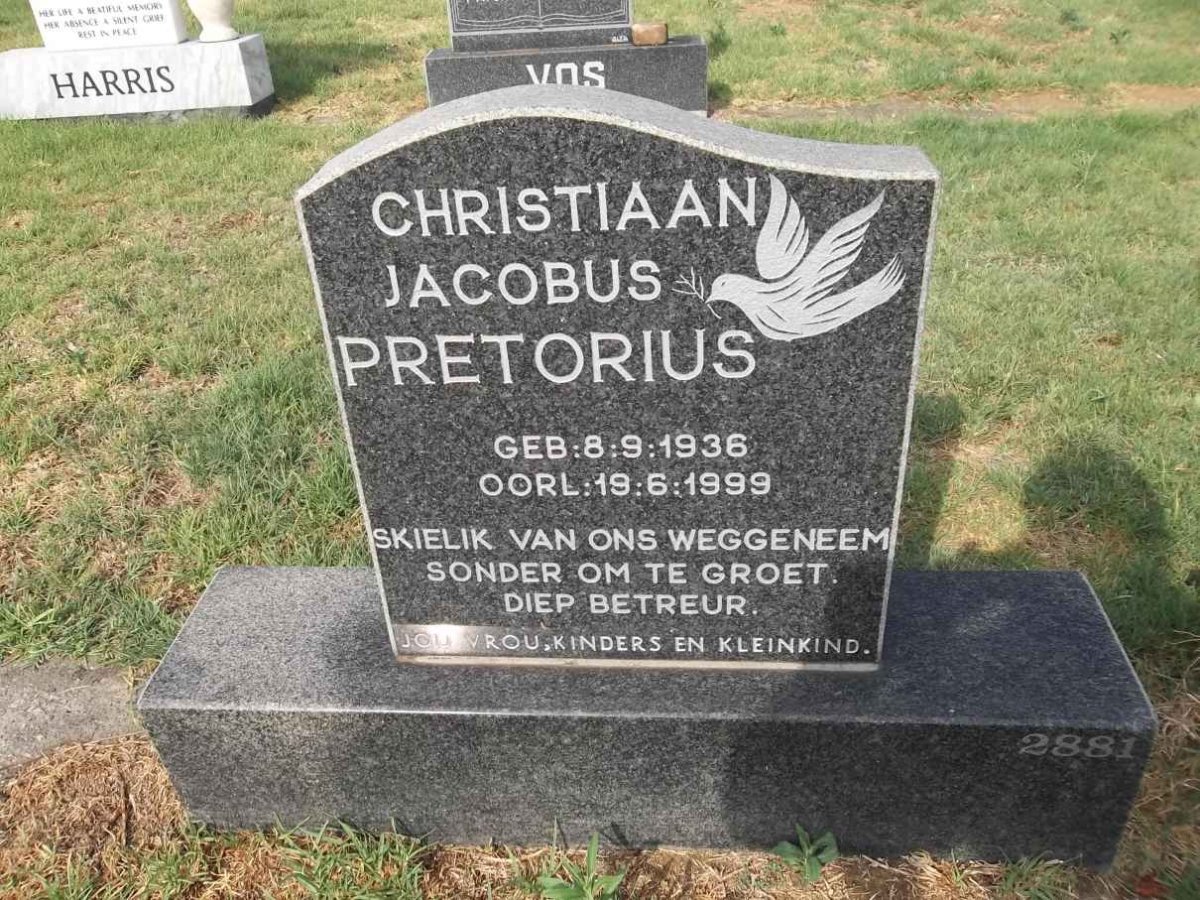 PRETORIUS Christiaan Jacobus 1936-1999