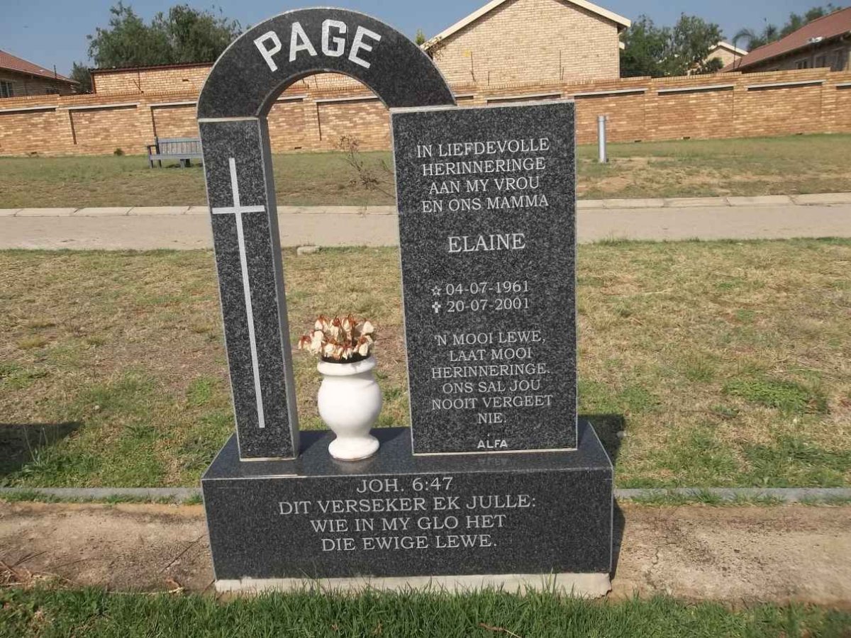 PAGE Elaine 1961-2001