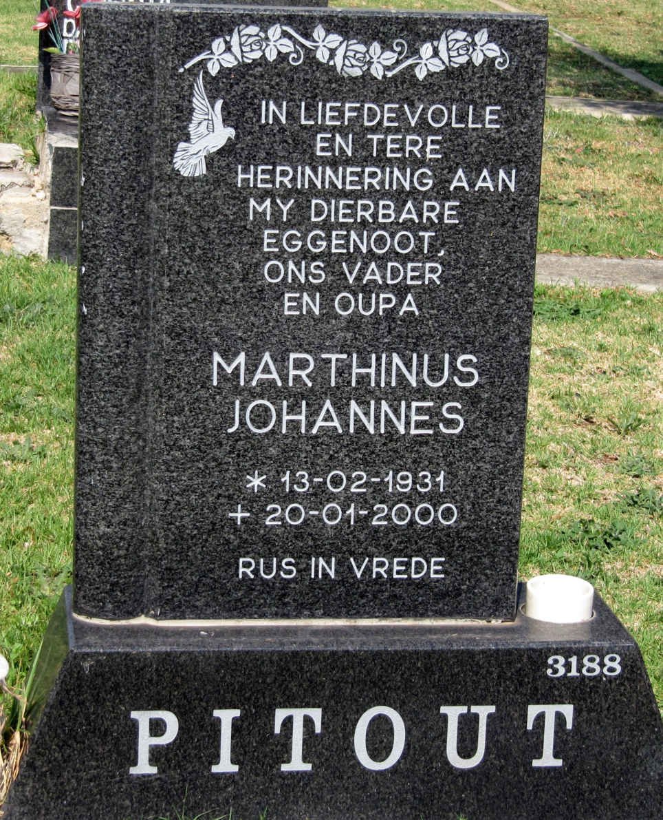 PITOUT Marthinus Johannes 1931-2000