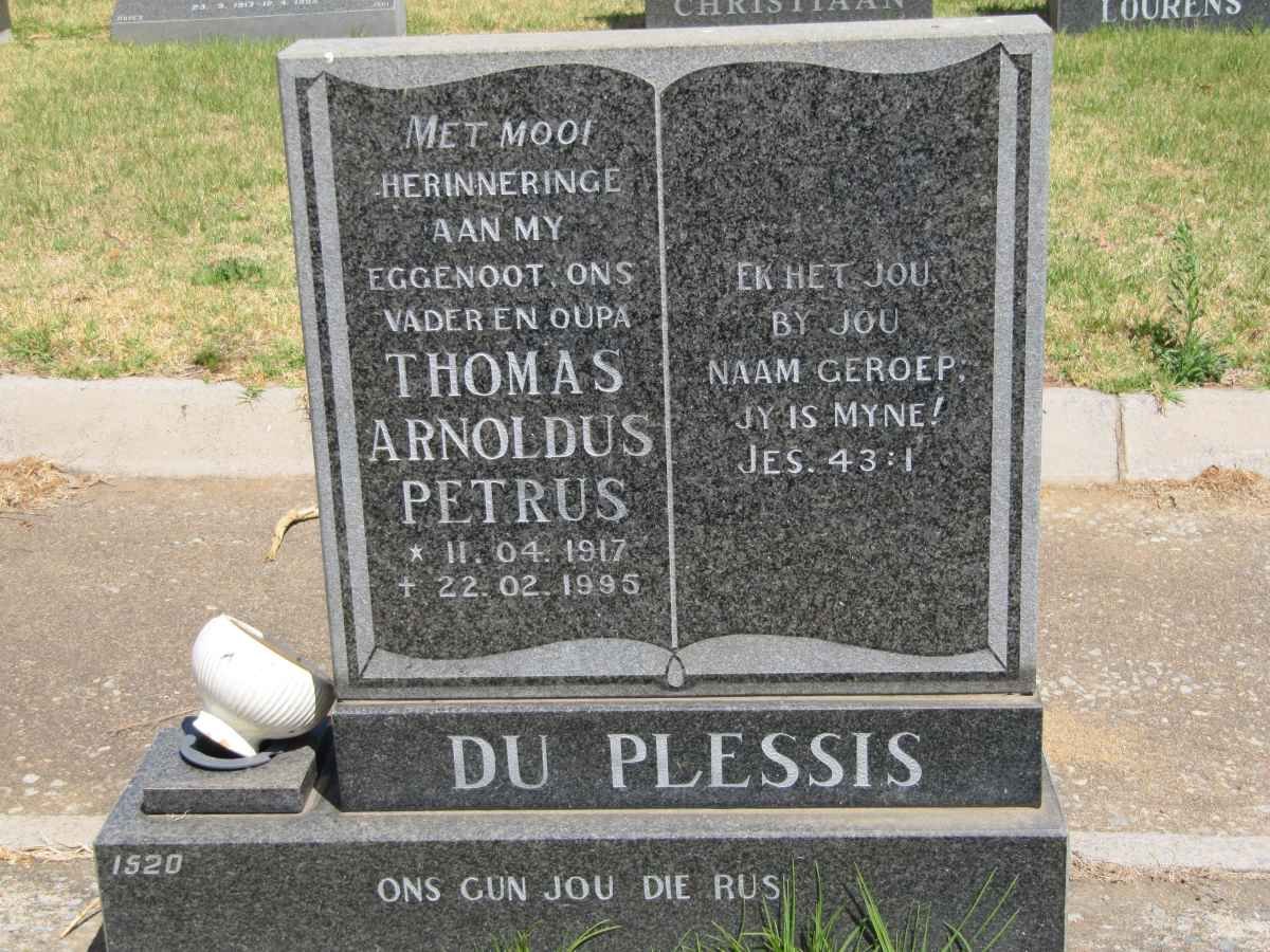 PLESSIS Thomas Arnoldus Petrus, du 1917-1995