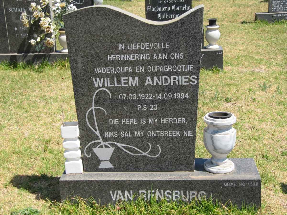 RENSBURG Willem Andries, van 1922-1994