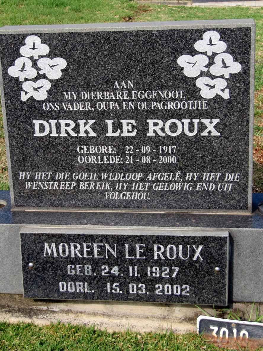 ROUX Dirk, le 1917-2000 &amp; Moreen 1927-2002