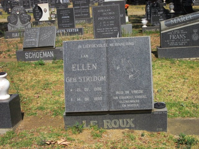 ROUX Ellen, le nee STRYDOM 1936-1990