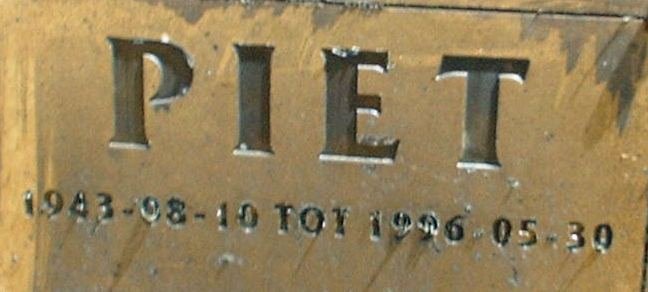 RENSBURG Piet, van 1943-1996