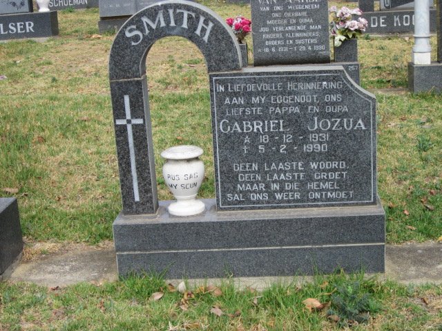 SMITH Gabriel Jozua 1931-1990