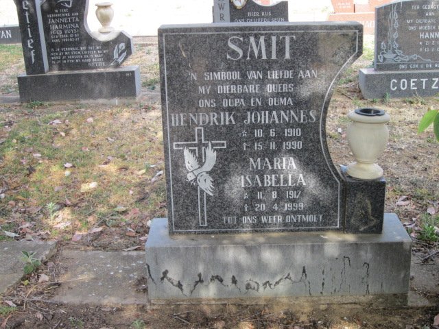 SMIT Hendrik Johannes 1910-1990 &amp; Maria Isabella 1917-1999
