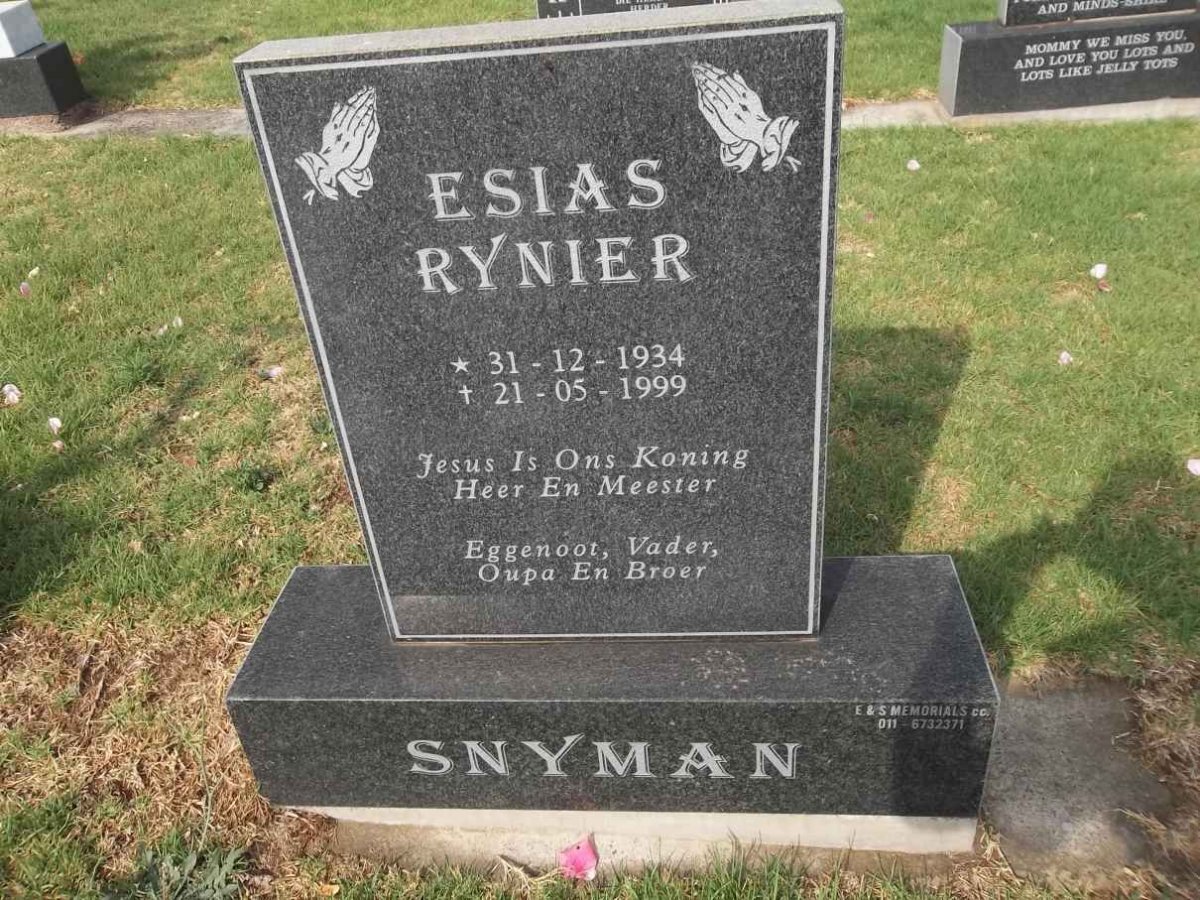 SNYMAN Esias Rynier 1934-1999