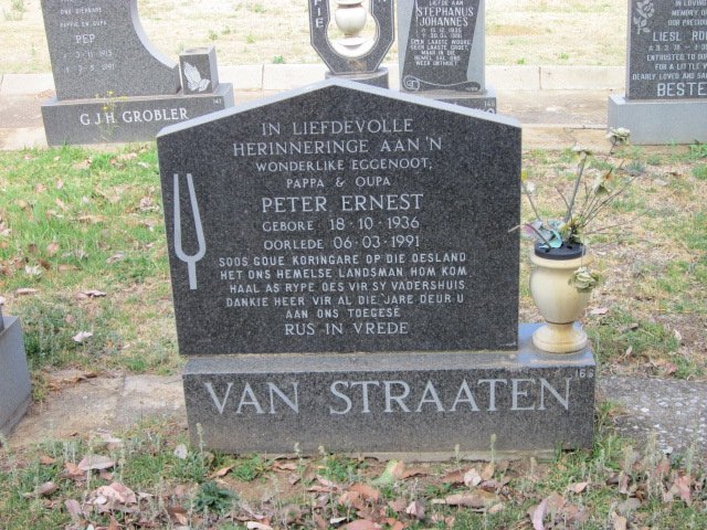STRAATEN Peter Ernest, van 1936-1991