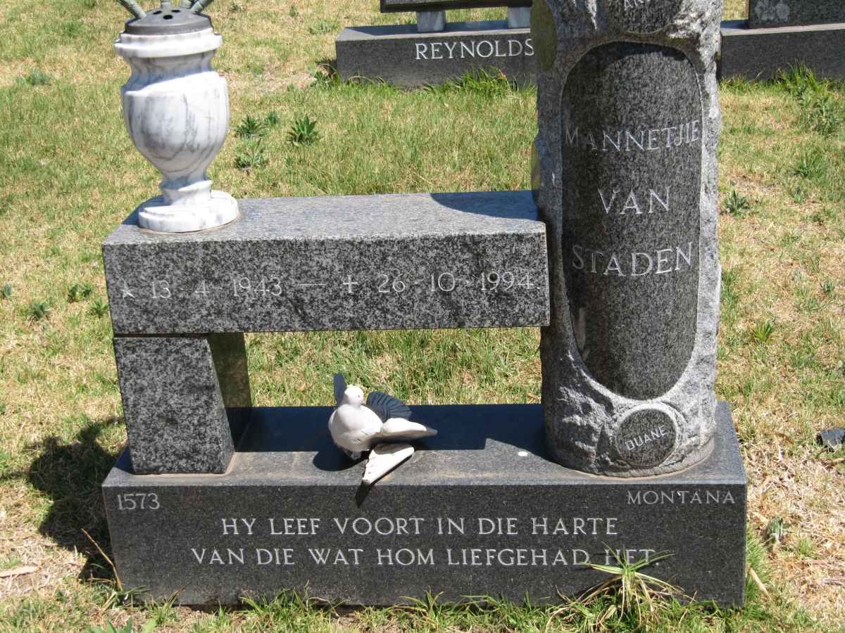STADEN Mannetjie, van 1943-1994