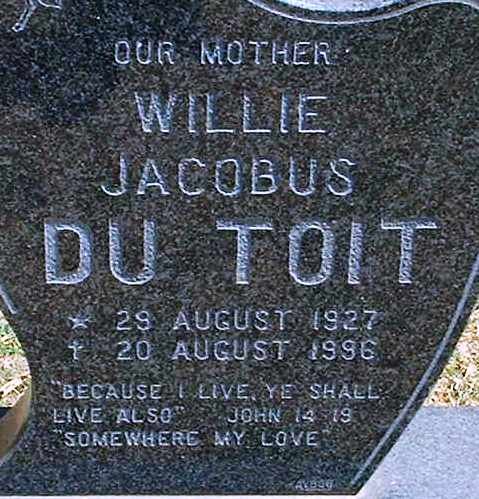 TOIT Willie Jacobus, du 1927-1996