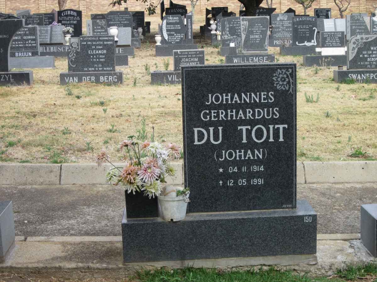 TOIT Johannes Gerhardus, du 1914-1991