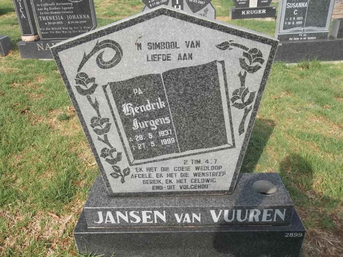VUUREN Hendrik Jurgens, Jansen van 1937-1999