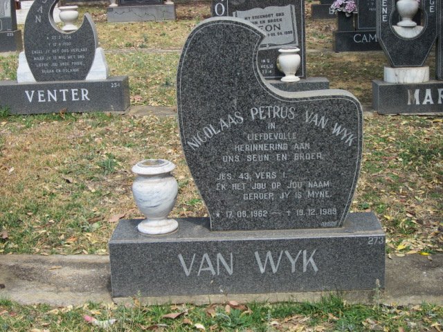 WYK Nicolaas Petrus, van 1962-1989