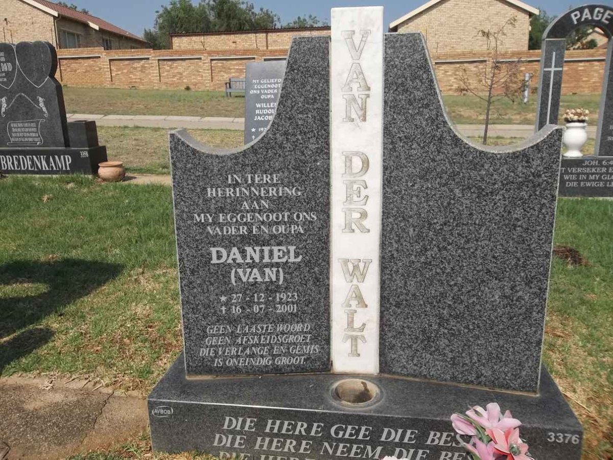 WALT Daniel, van der 1923-2001