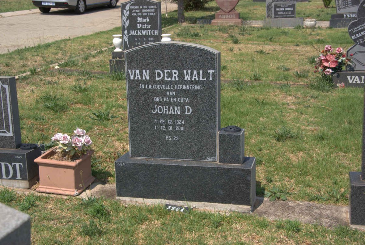 WALT Johan D., van der 1924-2001